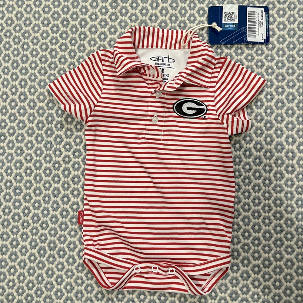UGA onesie baby polo NWT red and white